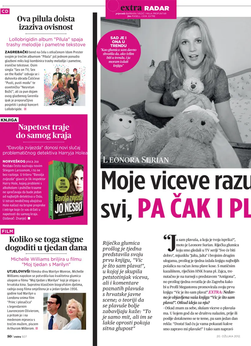 Novinski isječak o Leonorinaoj knjigi Najbolji vicevi o plavušama