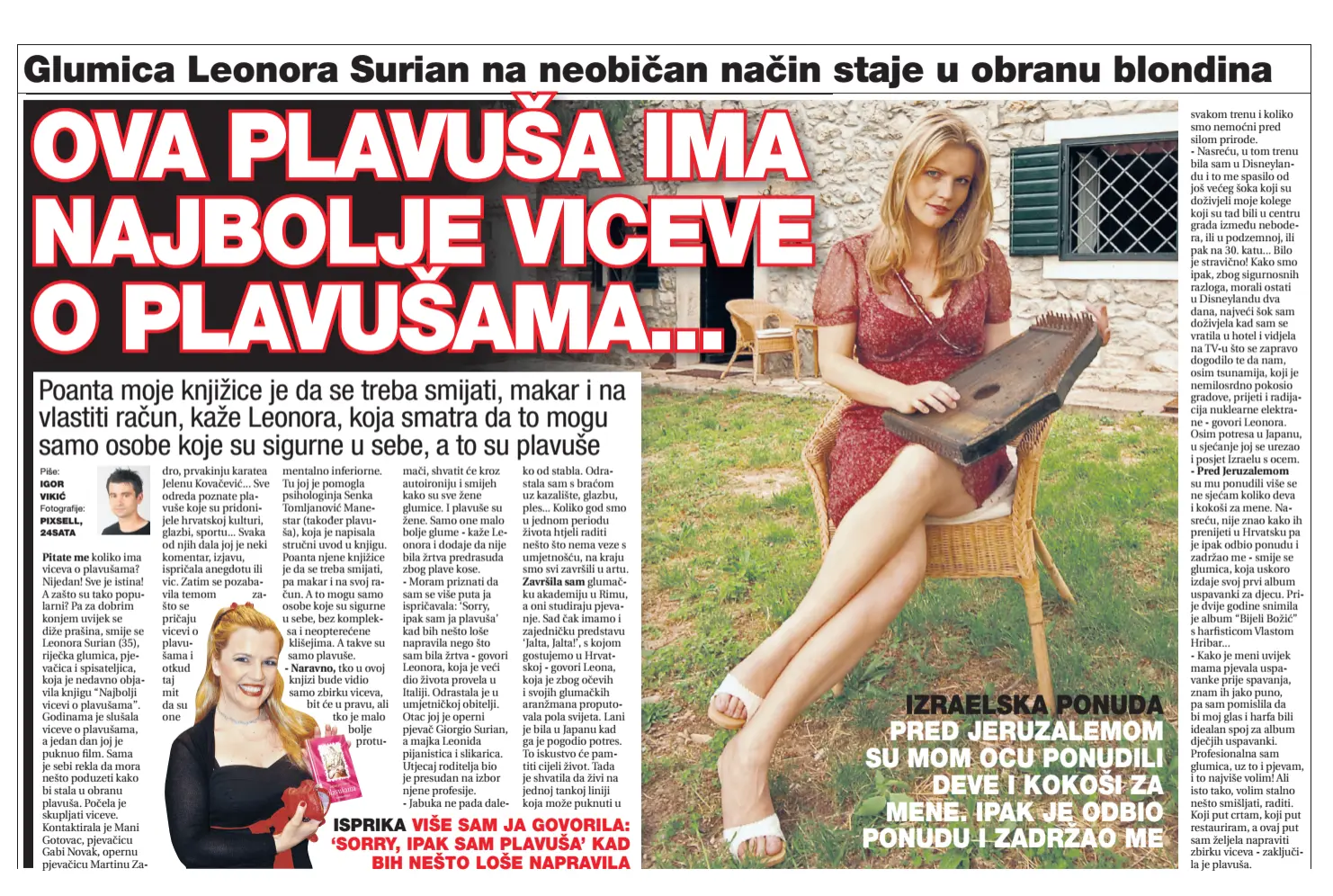 Novinski isječak o Leonorinaoj knjigi Najbolji vicevi o plavušama